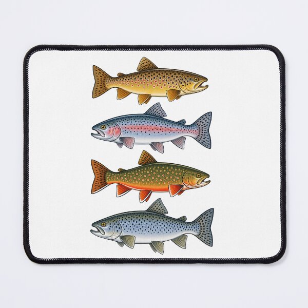 Item preview, Four Colorful Trout Fish for Fishing Enthusiasts designed and sold by skyartdesign.