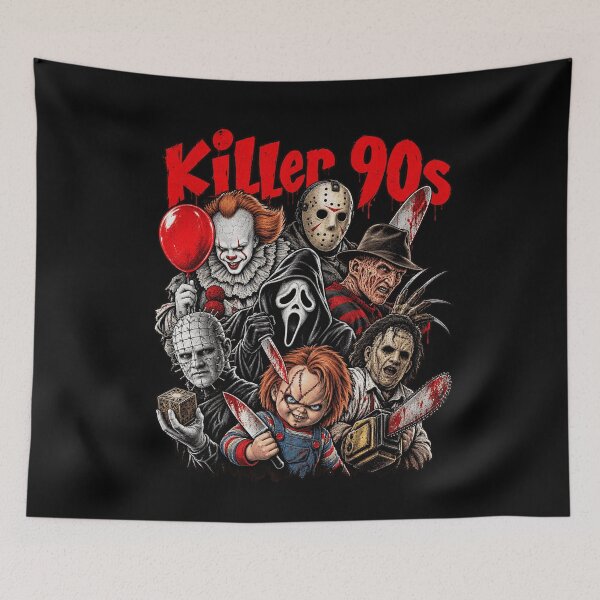 Item preview, Killer 90s Retro Slasher Horror Movie Squad Halloween Graphic Art designed and sold by JapanAnimeSH1.
