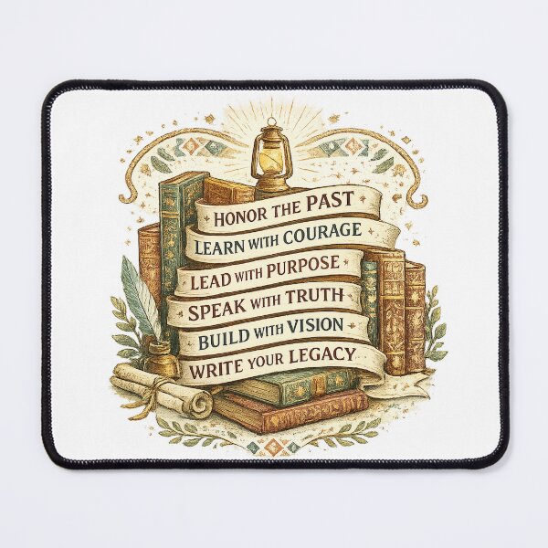Item preview, Honor the Past Write Your Legacy Vintage Books Inspirational Academic Quote Art designed and sold by inkoutninja.