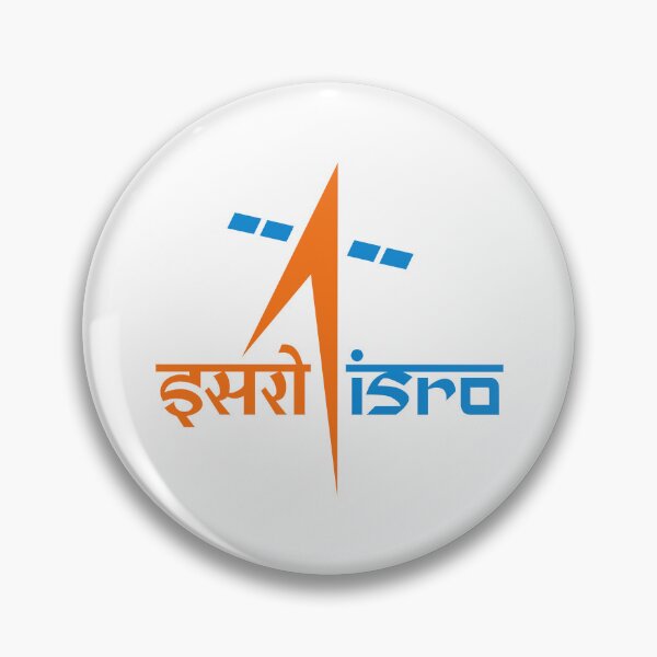 Item preview, Indian Space Research Organisation ISRO Logo with Orange Rocket and Blue Satellite designed and sold by ksawad.