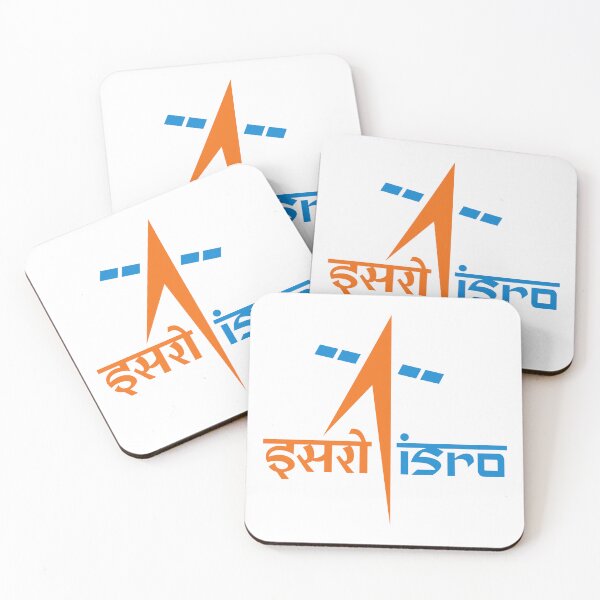 Item preview, Indian Space Research Organisation ISRO Logo with Orange Rocket and Blue Satellite designed and sold by ksawad.