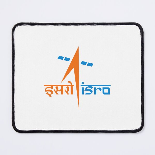 Item preview, Indian Space Research Organisation ISRO Logo with Orange Rocket and Blue Satellite designed and sold by ksawad.