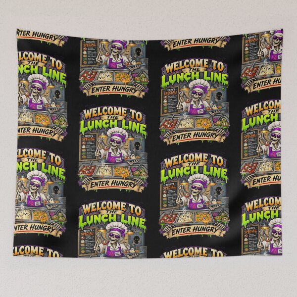 Item preview, Welcome To The Lunch Line Skeleton Lunch Lady Cafeteria Halloween Art designed and sold by CaChimShop.
