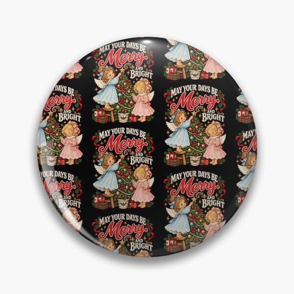 Item preview, May Your Days Be Merry And Bright Vintage Angels Decorating Christmas Tree Art designed and sold by ZaDonShop.
