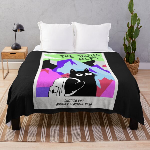 Item preview, Swiss Alps Black Cat - Another day… Another beautiful view! designed and sold by DibujandoPorfa.