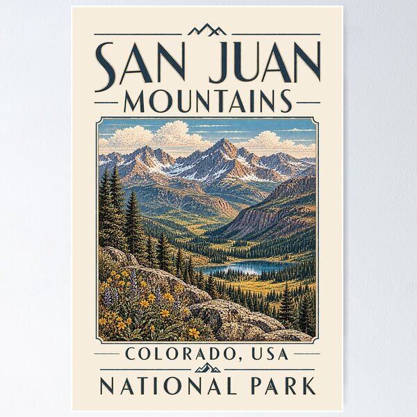 Item preview, San Juan Mountains, Colorado, USA [Vintage Illustration] designed and sold by elektronen.