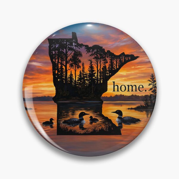 Item preview, Minnesota Home Sunset with Loons designed and sold by FrozenFits.