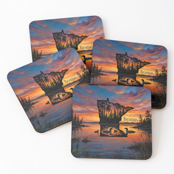 Item preview, Minnesota Home Sunset with Loons designed and sold by FrozenFits.