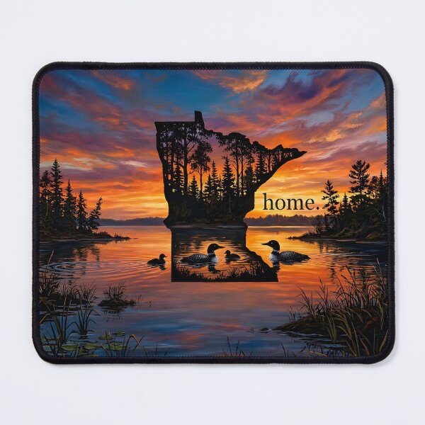 Item preview, Minnesota Home Sunset with Loons designed and sold by FrozenFits.