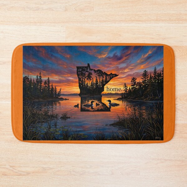 Item preview, Minnesota Home Sunset with Loons designed and sold by FrozenFits.