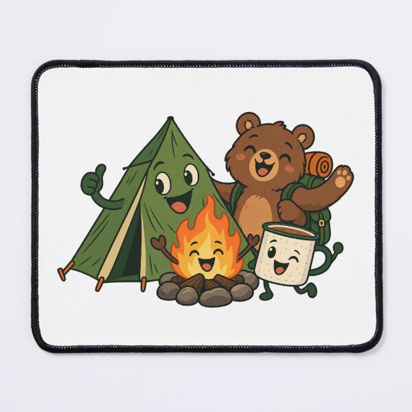 Item preview, Happy Camping Friends with Bear and Campfire designed and sold by skyartdesign.