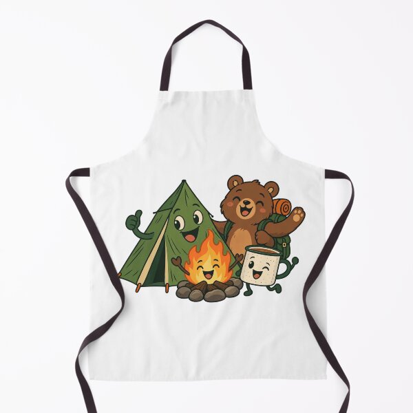 Item preview, Happy Camping Friends with Bear and Campfire designed and sold by skyartdesign.