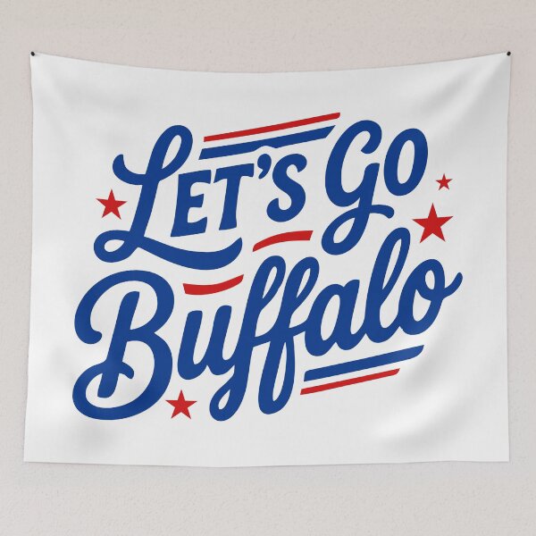Item preview, Let's Go Buffalo - Vintage Script Football Fans Design designed and sold by mazyoy.