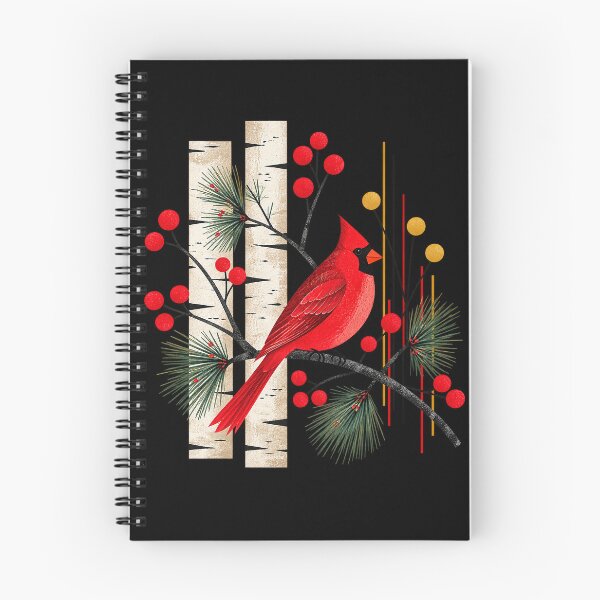 Item preview, Winter Cardinals | MCM Style:  Cardinal with Pine and Birch designed and sold by EverydayMagik.