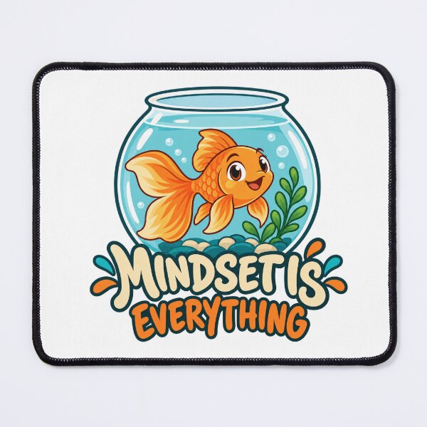 Item preview, Mindset Is Everything Cheerful Goldfish Illustration designed and sold by skyartdesign.