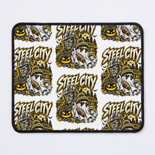 Item preview, Steel City Football Spooky Ghost Halloween Black And Gold Sports Fan Art designed and sold by CaChimShop.
