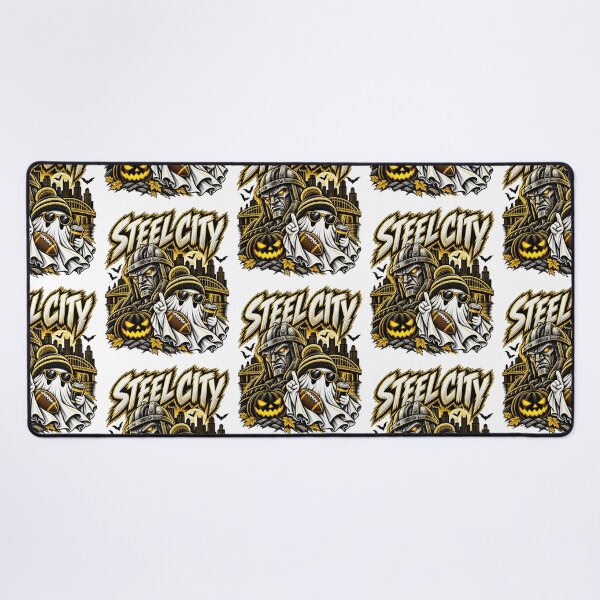 Item preview, Steel City Football Spooky Ghost Halloween Black And Gold Sports Fan Art designed and sold by CaChimShop.