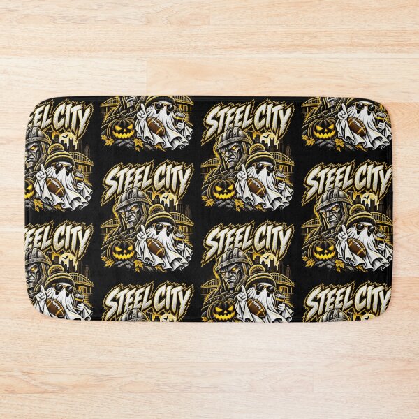 Item preview, Steel City Football Spooky Ghost Halloween Black And Gold Sports Fan Art designed and sold by CaChimShop.