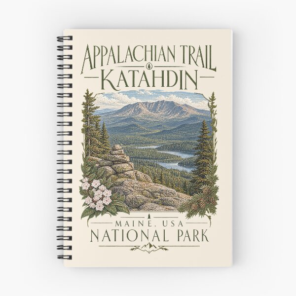 Item preview, Appalachian Trail — Katahdin, Maine, USA [Vintage Illustration] designed and sold by elektronen.