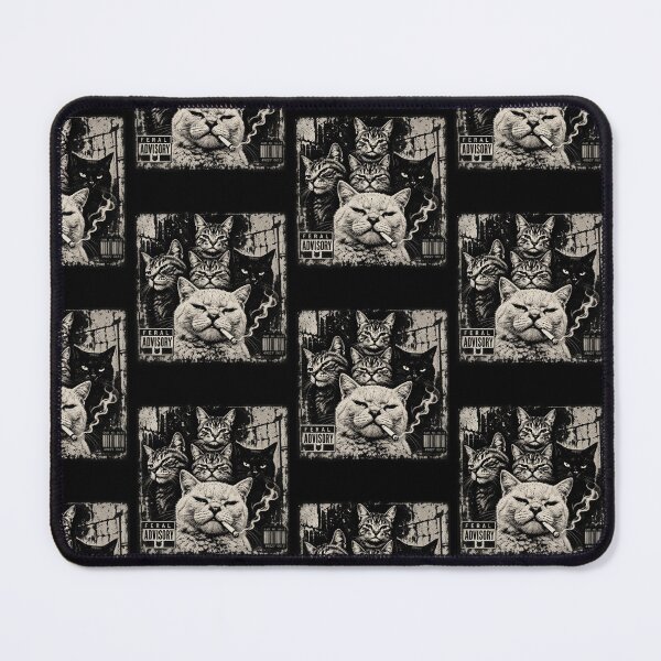 Item preview, Feral Advisory Gangster Cats Smoking Retro 90s Hip Hop Rap Album Art designed and sold by luffyShop1.