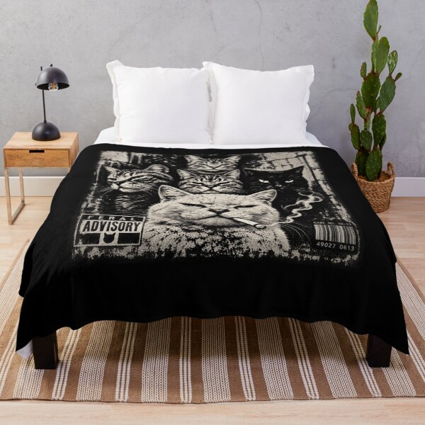 Item preview, Feral Advisory Gangster Cats Smoking Retro 90s Hip Hop Rap Album Art designed and sold by luffyShop1.