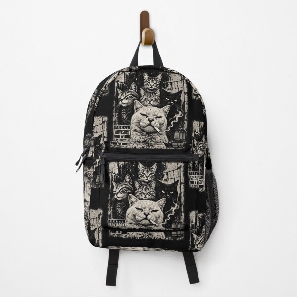Item preview, Feral Advisory Gangster Cats Smoking Retro 90s Hip Hop Rap Album Art designed and sold by luffyShop1.
