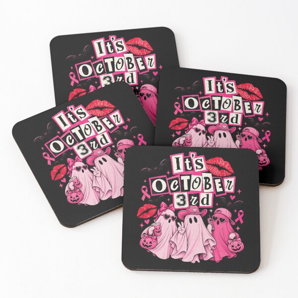 Item preview, Its October 3rd Pink Spooky Ghost Halloween Pink Ribbon Breast Cancer Art designed and sold by lionSutuShop.