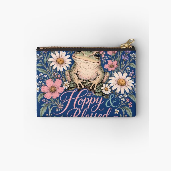Item preview, Hoppy and Blessed Cute Frog Floral Cottagecore Spring Design designed and sold by WarFX Designs.