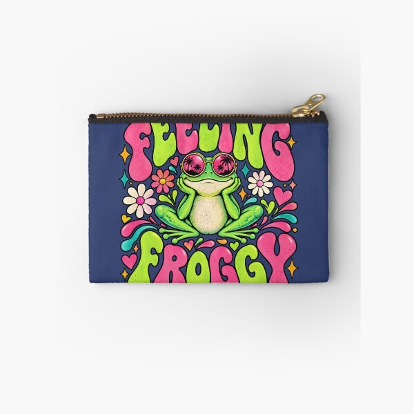 Item preview, Feeling Froggy Cute Frog Retro Groovy Floral Summer Vibes Art designed and sold by WarFX Designs.
