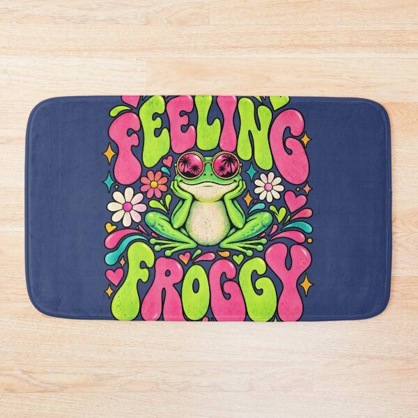 Item preview, Feeling Froggy Cute Frog Retro Groovy Floral Summer Vibes Art designed and sold by WarFX Designs.