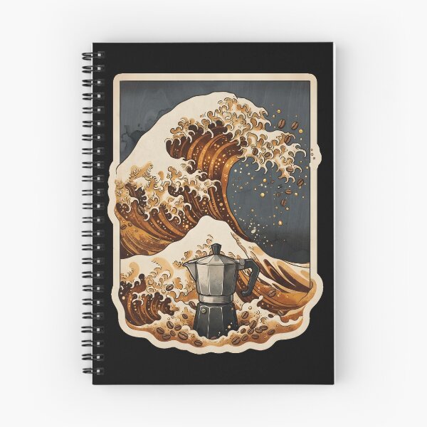 Item preview, Great Wave of Moka Pot Coffee | Japanese Ukiyo-e Espresso Art Print designed and sold by DuckOddity.