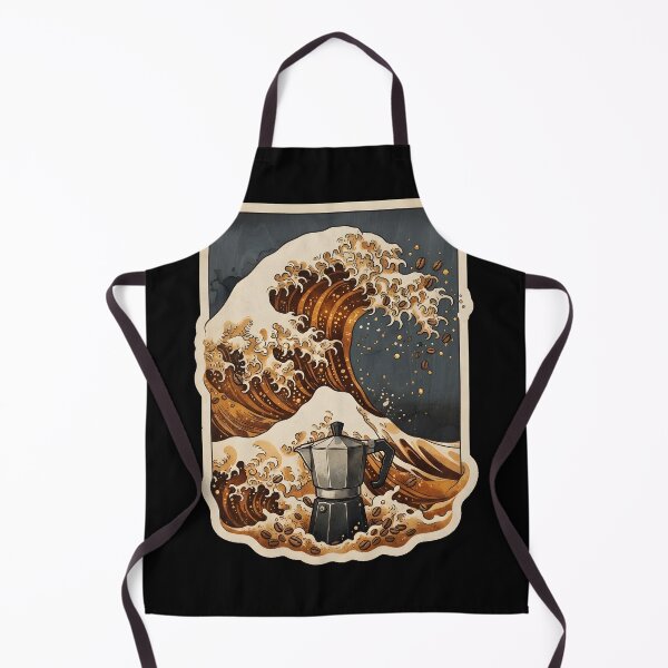 Item preview, Great Wave of Moka Pot Coffee | Japanese Ukiyo-e Espresso Art Print designed and sold by DuckOddity.