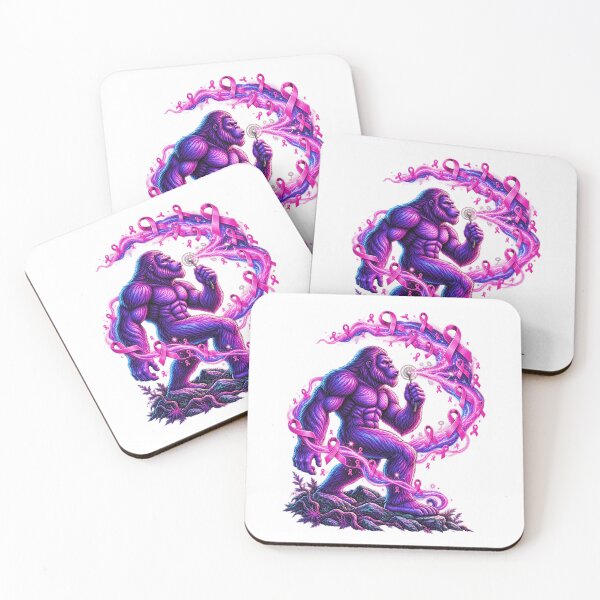 Item preview, Bigfoot Breast Cancer Awareness Pink Ribbon Dandelion Sasquatch Art designed and sold by ZaDonShop.