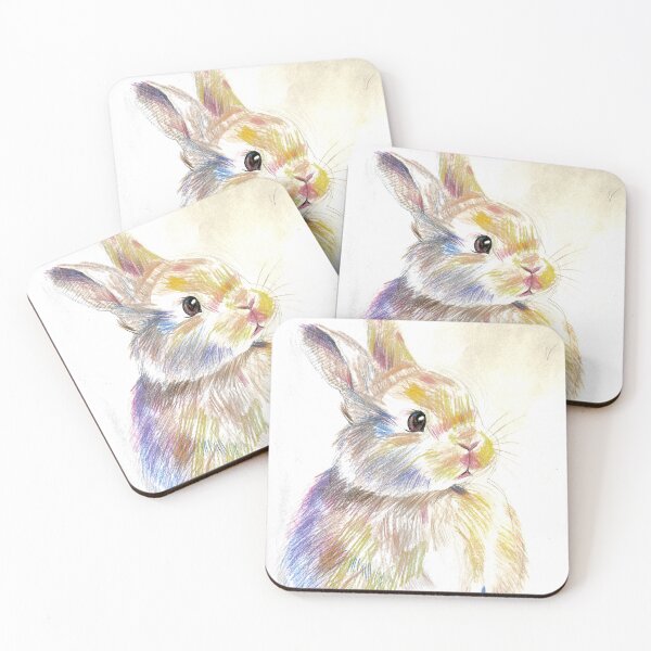 Item preview, Rainbow Bunny Rabbit Print – Cute Kids Animal Art designed and sold by albertmama.