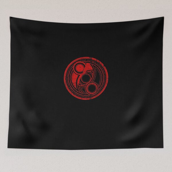 Item preview, Mystic Red Circular Runes Abstract Sci-Fi Emblem designed and sold by sikercheady.