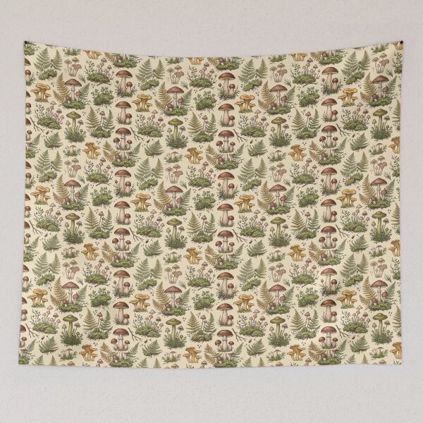 Item preview, Vintage Woodland Mushrooms and Forest Ferns designed and sold by tropicaltee.