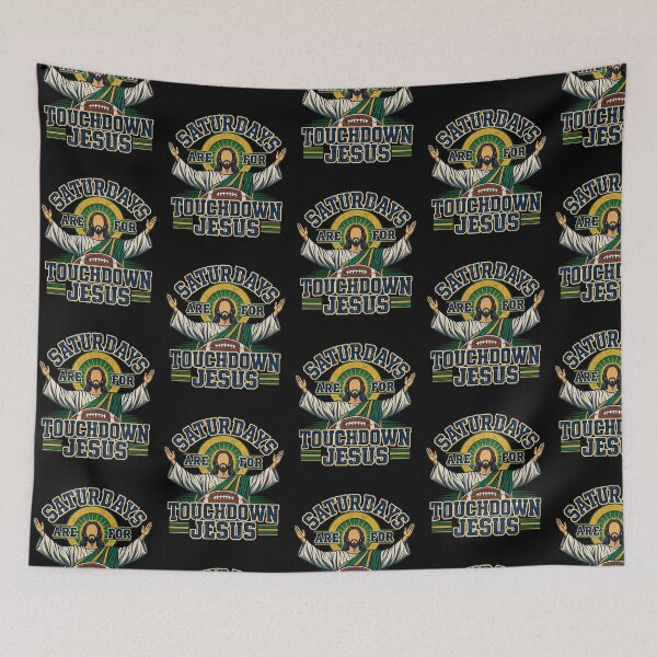 Item preview, Saturdays Are For Touchdown Jesus Retro College Football Fan Art designed and sold by JapanAnimeSH2.