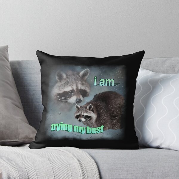 Item preview, I Am Trying My Best Raccoon Word Art Meme designed and sold by JXBCH.