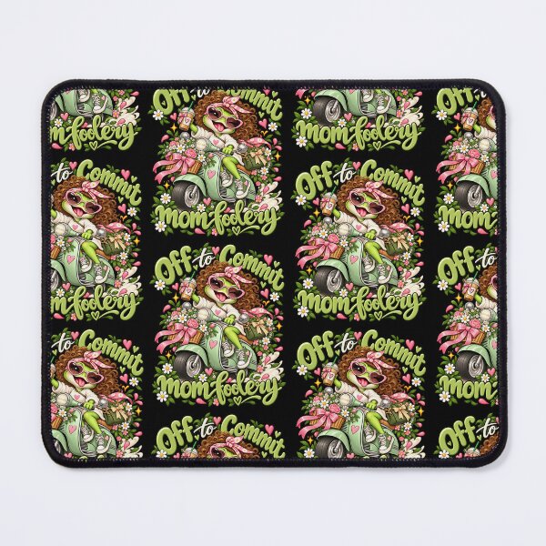 Item preview, Off To Commit Mom Foolery Cute Frog On Scooter Flowers Mother Humor Art designed and sold by GiftsProShop.