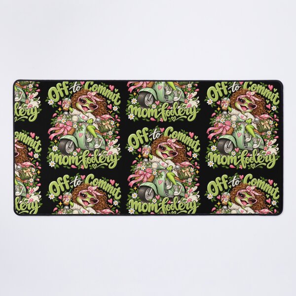 Item preview, Off To Commit Mom Foolery Cute Frog On Scooter Flowers Mother Humor Art designed and sold by GiftsProShop.