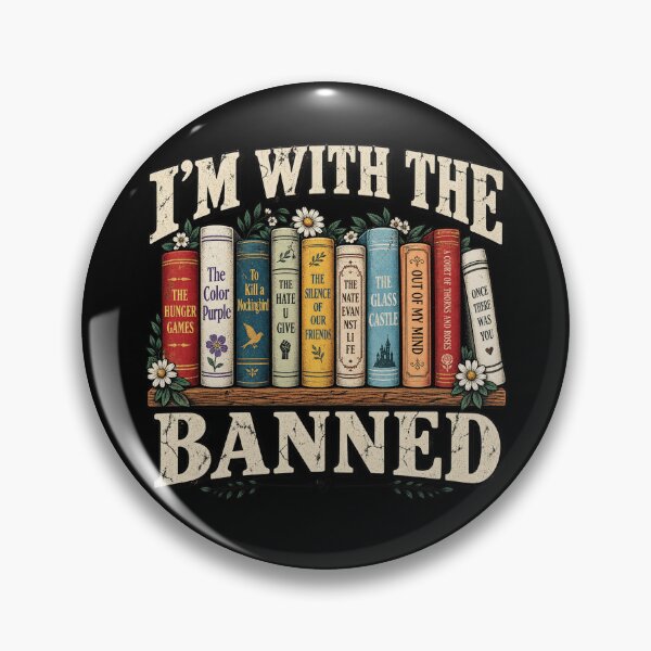 Item preview, Im With The Banned Retro Vintage Bookshelf Reading Literature Librarian Art designed and sold by luffyShop1.