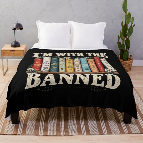Item preview, Im With The Banned Retro Vintage Bookshelf Reading Literature Librarian Art designed and sold by luffyShop1.