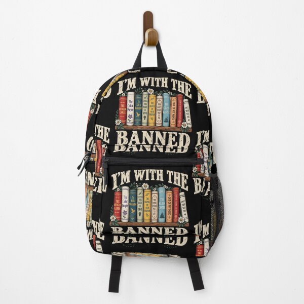 Item preview, Im With The Banned Retro Vintage Bookshelf Reading Literature Librarian Art designed and sold by luffyShop1.