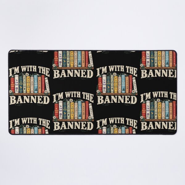Item preview, Im With The Banned Retro Vintage Bookshelf Reading Literature Librarian Art designed and sold by luffyShop1.