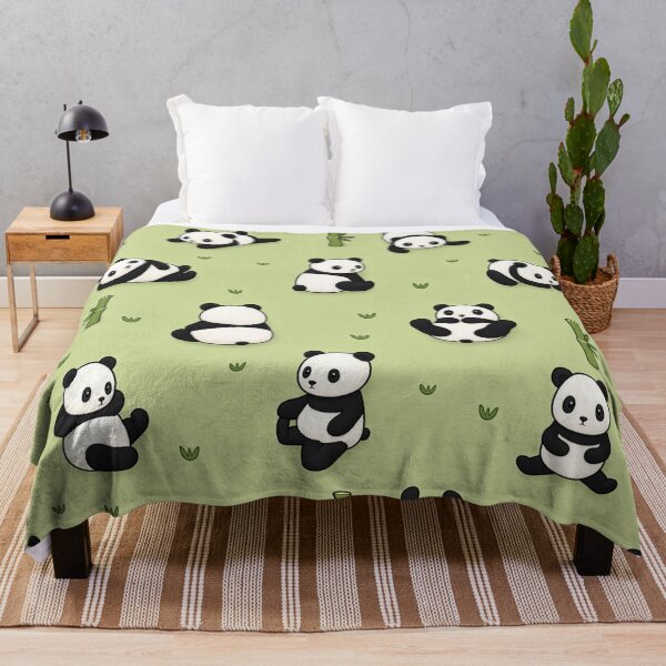 Item preview, Cute Playful Pandas & Bamboo Seamless Pattern designed and sold by mashumallow.