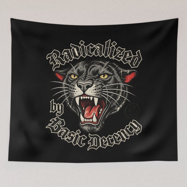 Item preview, Radicalized By Basic Decency Traditional Tattoo Black Panther Art designed and sold by ZaDonShop.