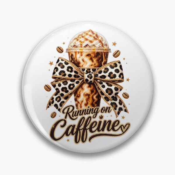 Item preview, Running On Caffeine Iced Coffee Leopard Bow designed and sold by VibeTherapyArt.
