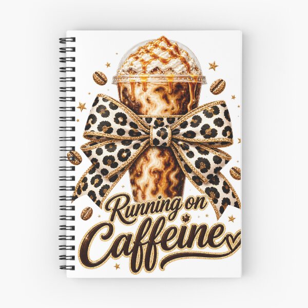Item preview, Running On Caffeine Iced Coffee Leopard Bow designed and sold by VibeTherapyArt.