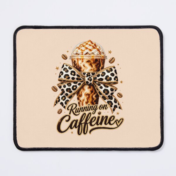 Item preview, Running On Caffeine Iced Coffee Leopard Bow designed and sold by VibeTherapyArt.