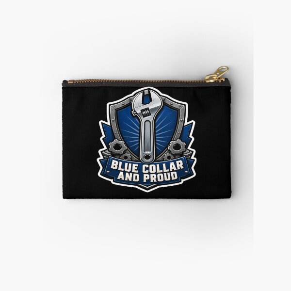 Item preview, Blue Collar and Proud Badge Shield designed and sold by FOCUSED QUOTES CO.